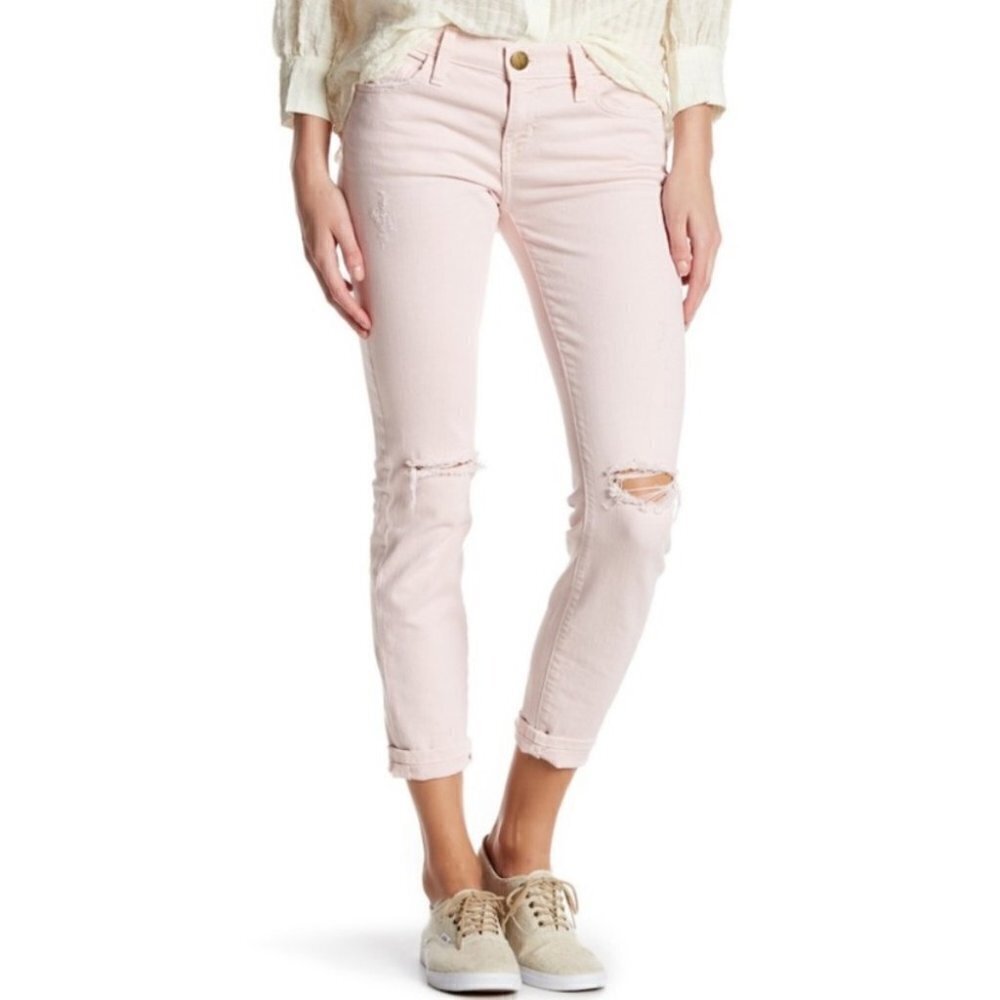 Current Elliott Pink Destroy The Stiletto Jeans